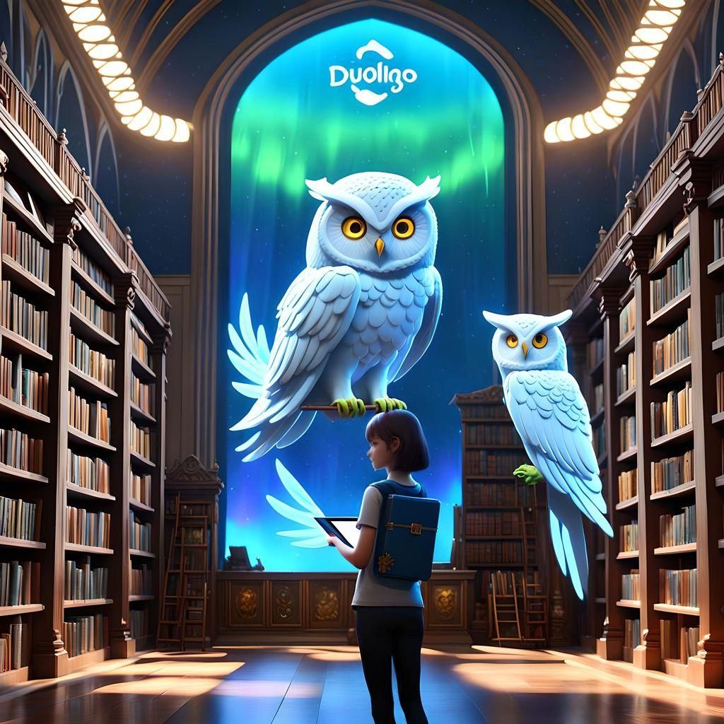 Athena Sponsored by Duolingo in 3D Anime Art