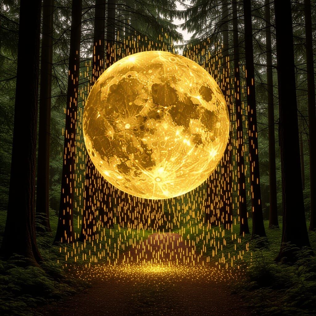 Golden Rain Effect From Shimmering Moon