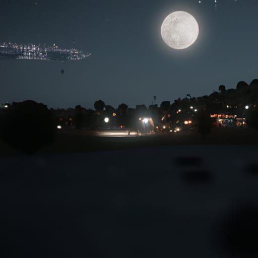 Moonlight Nightscape - DALLE