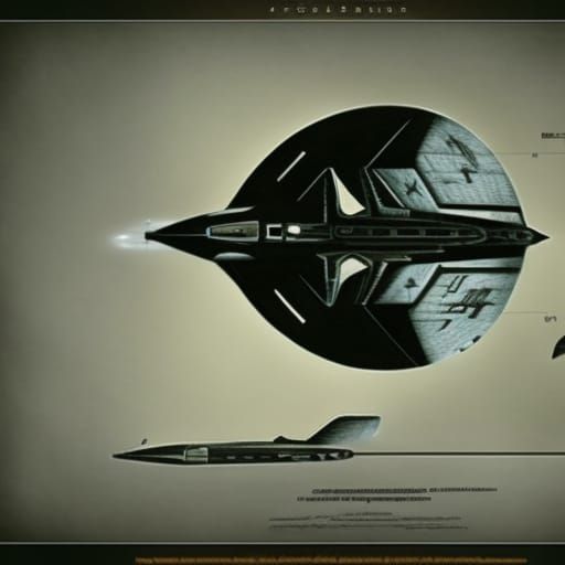 Star Trek Enterprise Blueprint in Da Vinci Style