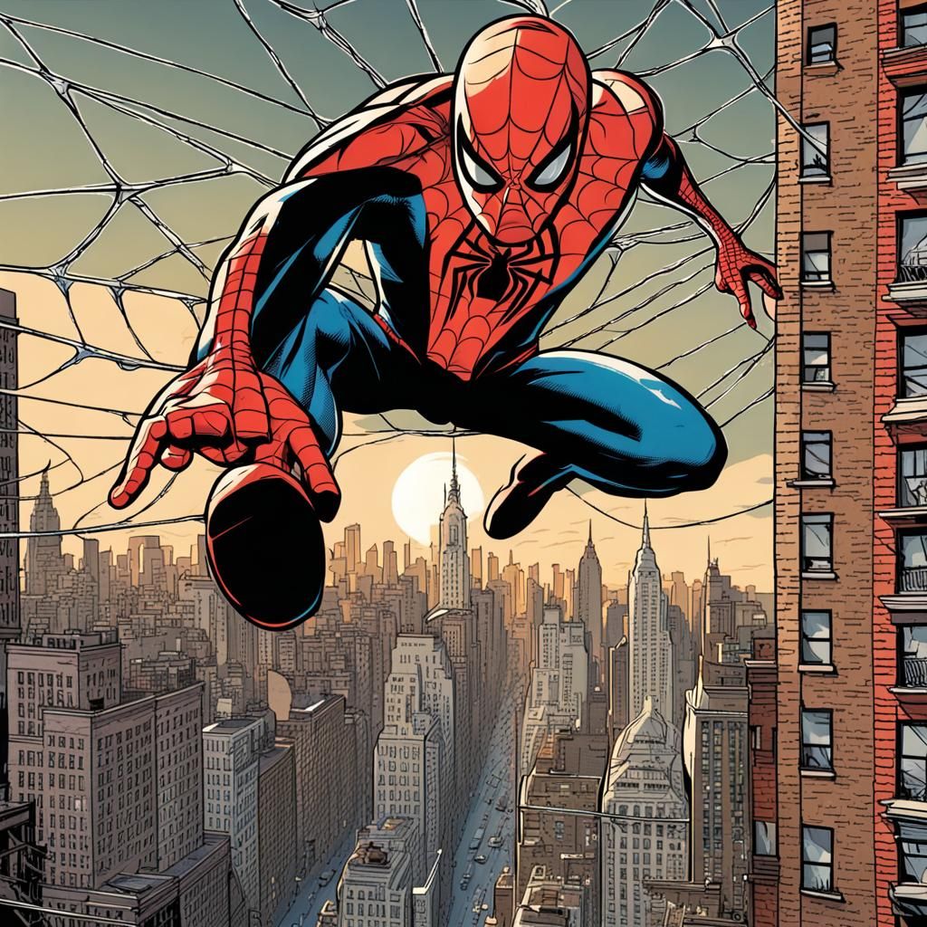 Spider-Man Web-Slinging Through Manhattan