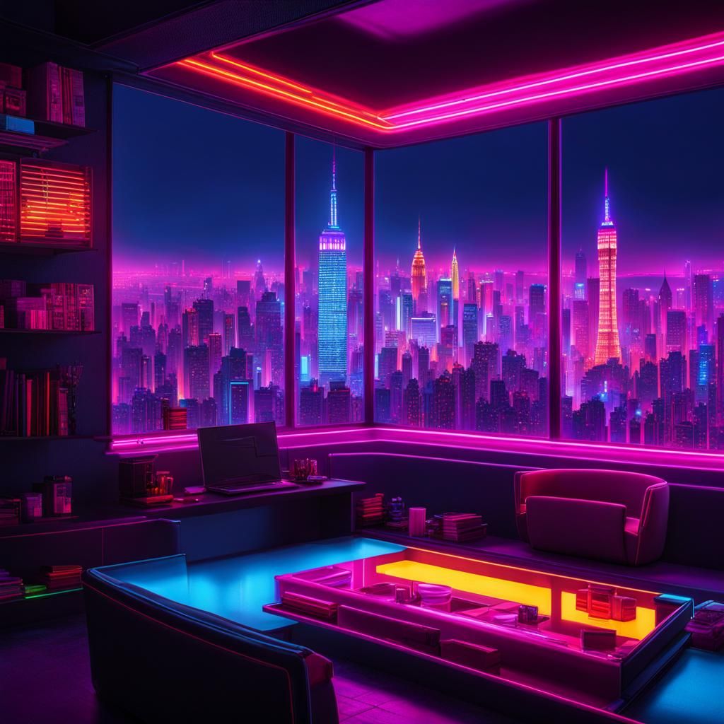 Cyberpunk New York Tokyo Neon Cityscape