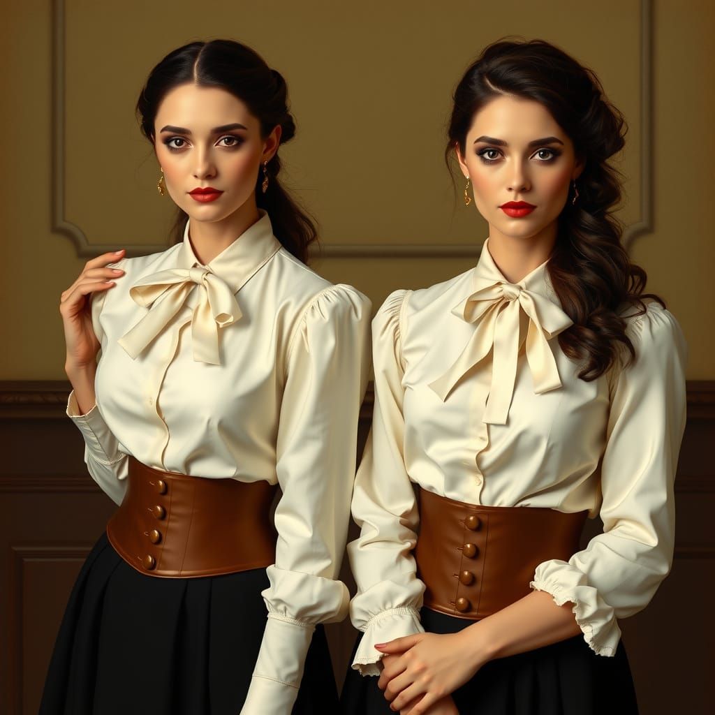Elegant Women in Art Nouveau Style
