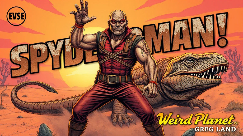 Spyderman vs Lizard in the Outback Sunset