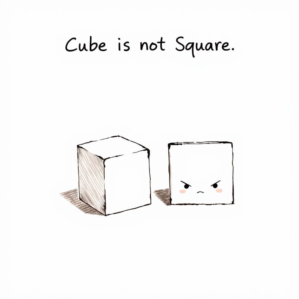 Minimalist Geometry Art: Cube vs Square