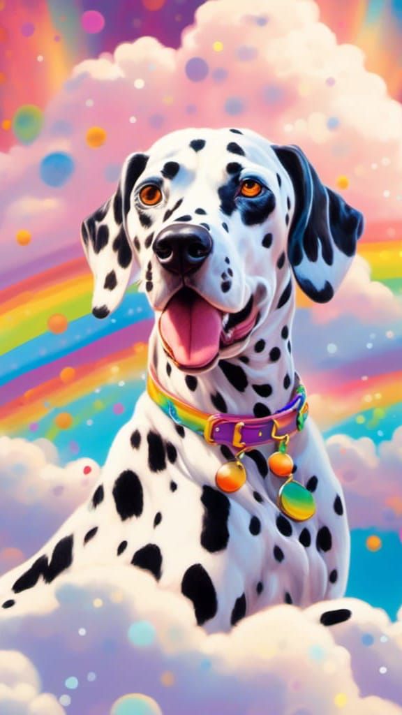 Dalmatian Made of Vibrant Rainbows