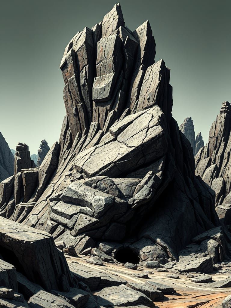 Stylized Rock Formation in Biomechanical Style