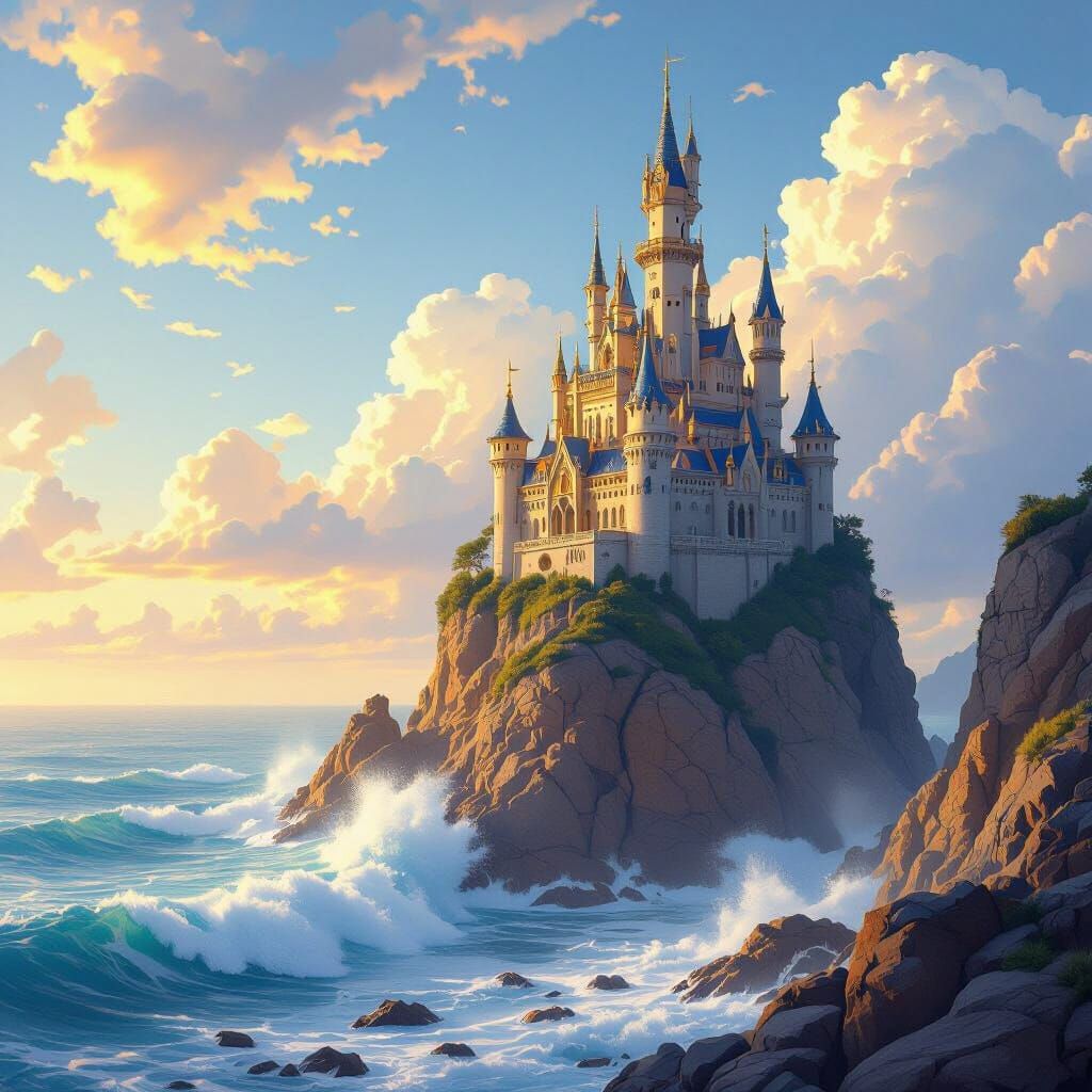 Fantasy Castle Overlooking the Ocean