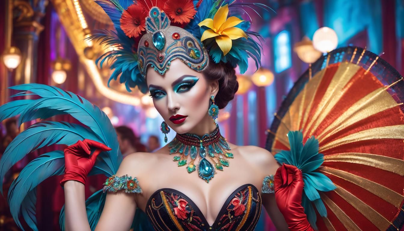 Cyberpunk Samba Dancer in Carnival Cabaret