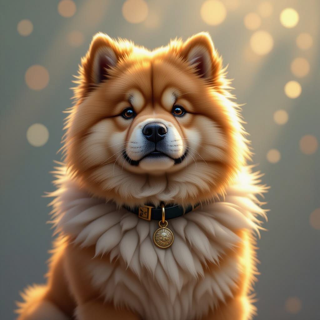 Chow Chow Portrait in Fantasy Realism Style