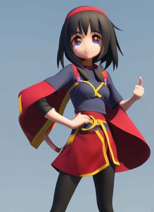 Megumin from Konosuba in Pixar-Style 3D Art