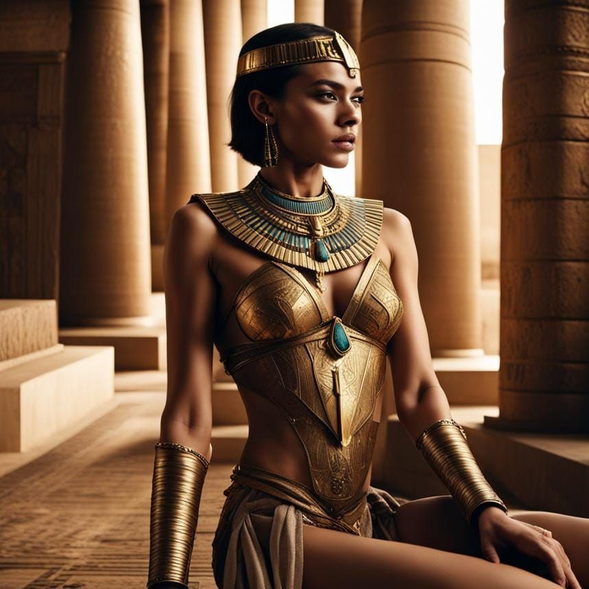 Luxurious Egyptian Pharaoh in Moody Cool Colors