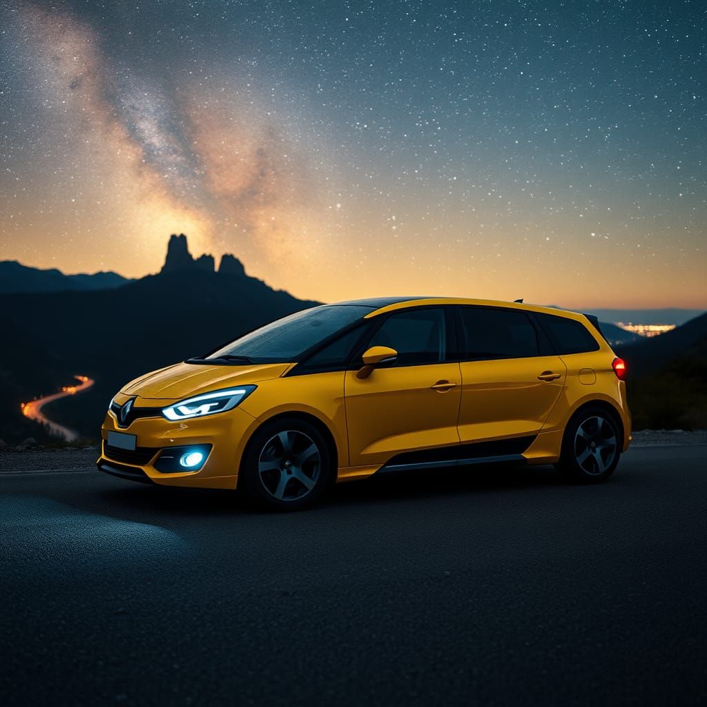Renault Espace Concept Car Under Aurora Borealis