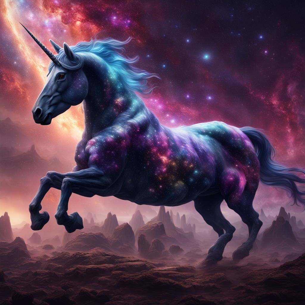 Fantastical Unicorn in a Deep Color Galaxy