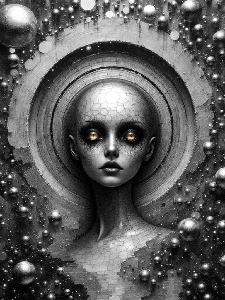 Mottled Silver Living Dome Metic Stare Magic Junk Gothic Rom...