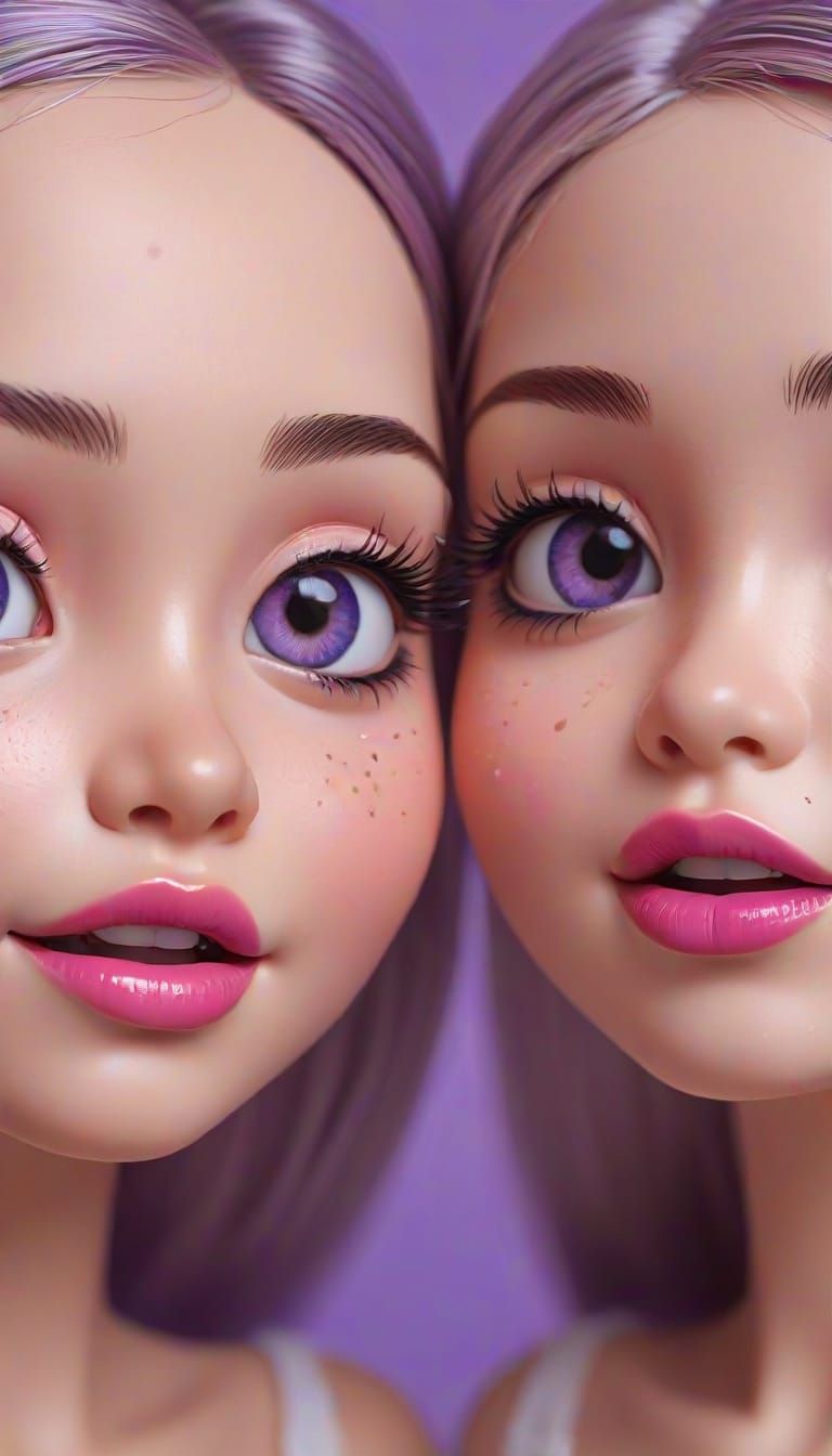 Bratz Dolls: Smiling and Crying in Cartoon Style