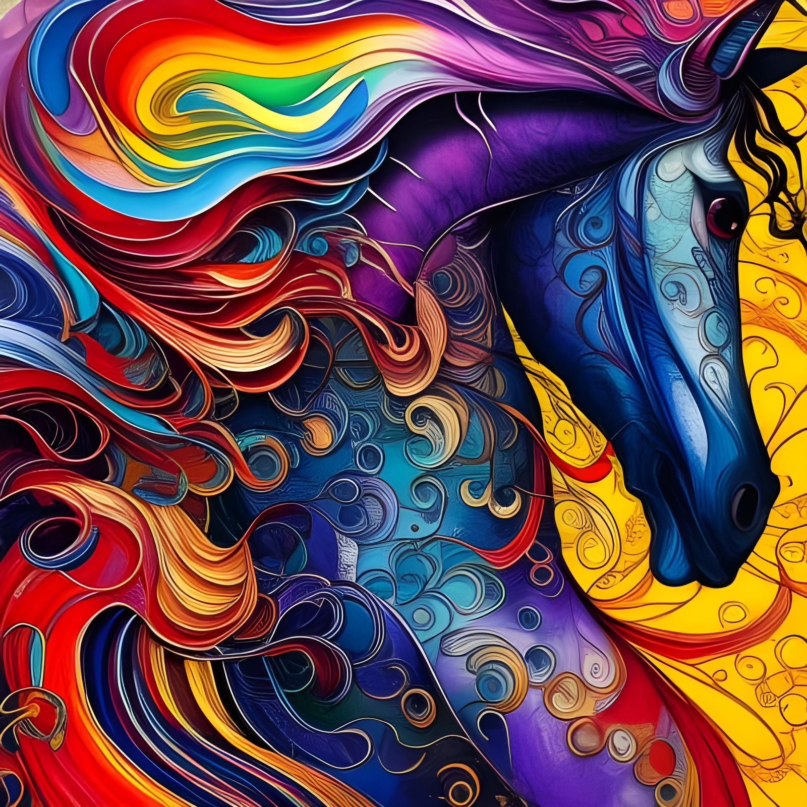 Colorful Horse: A Photorealistic Masterpiece