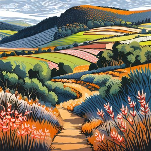 Impressionistic Landscape Painting in Pastel Colors