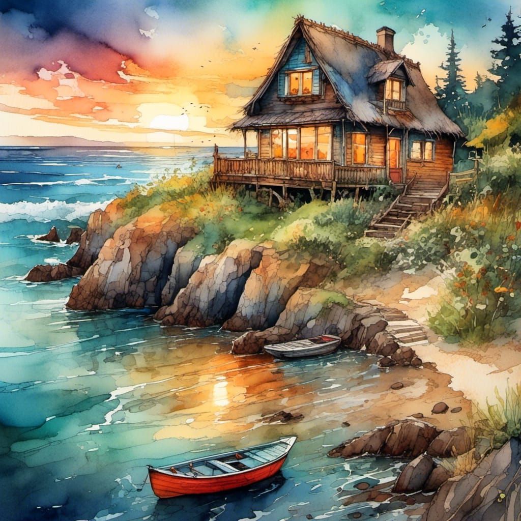 Cottage in the Golden Light