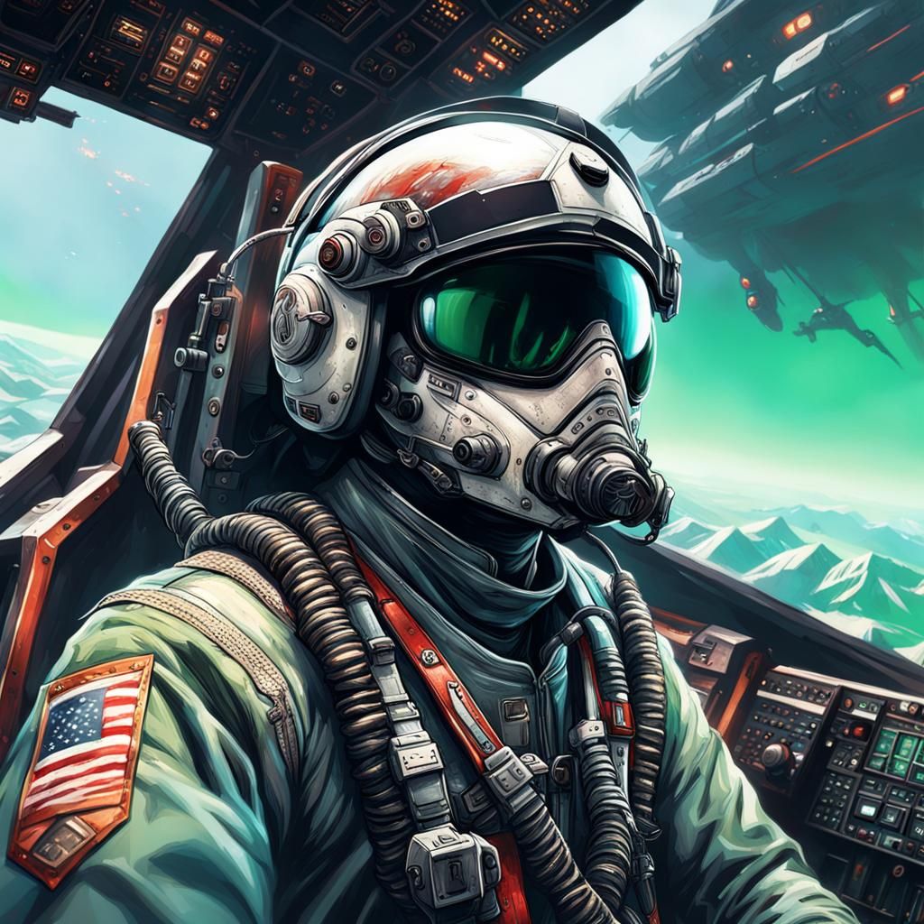 Fighter Pilot Cockpit in Detailed Digital Art Style