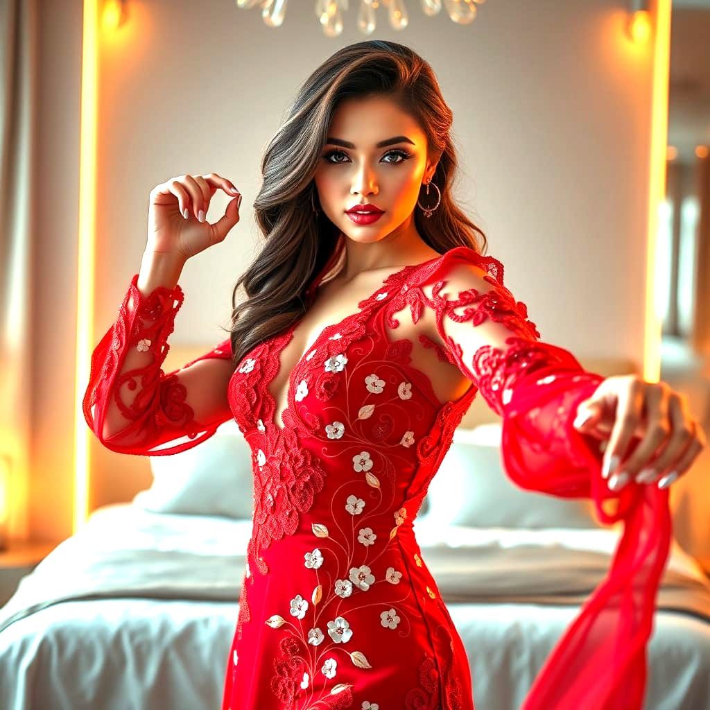 Elegant Redhead Dancer in a Beautiful Pose