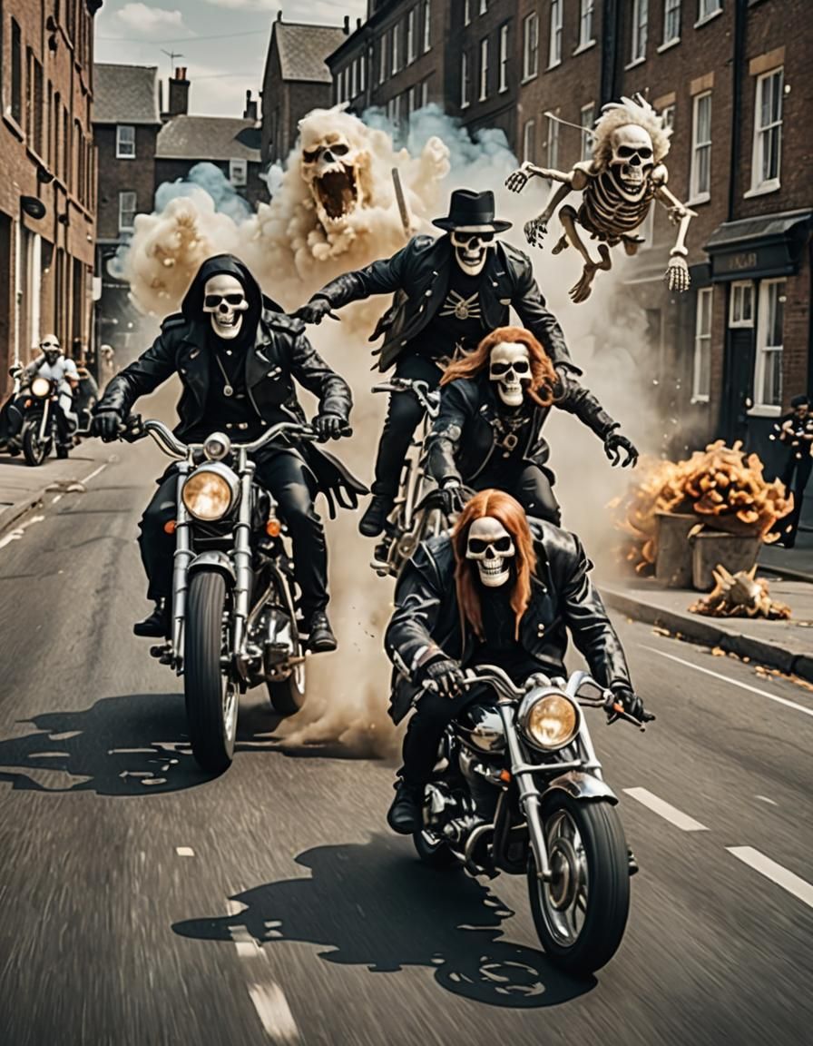 Ghosts and Monsters Motorcycle Chase: Studio Photography