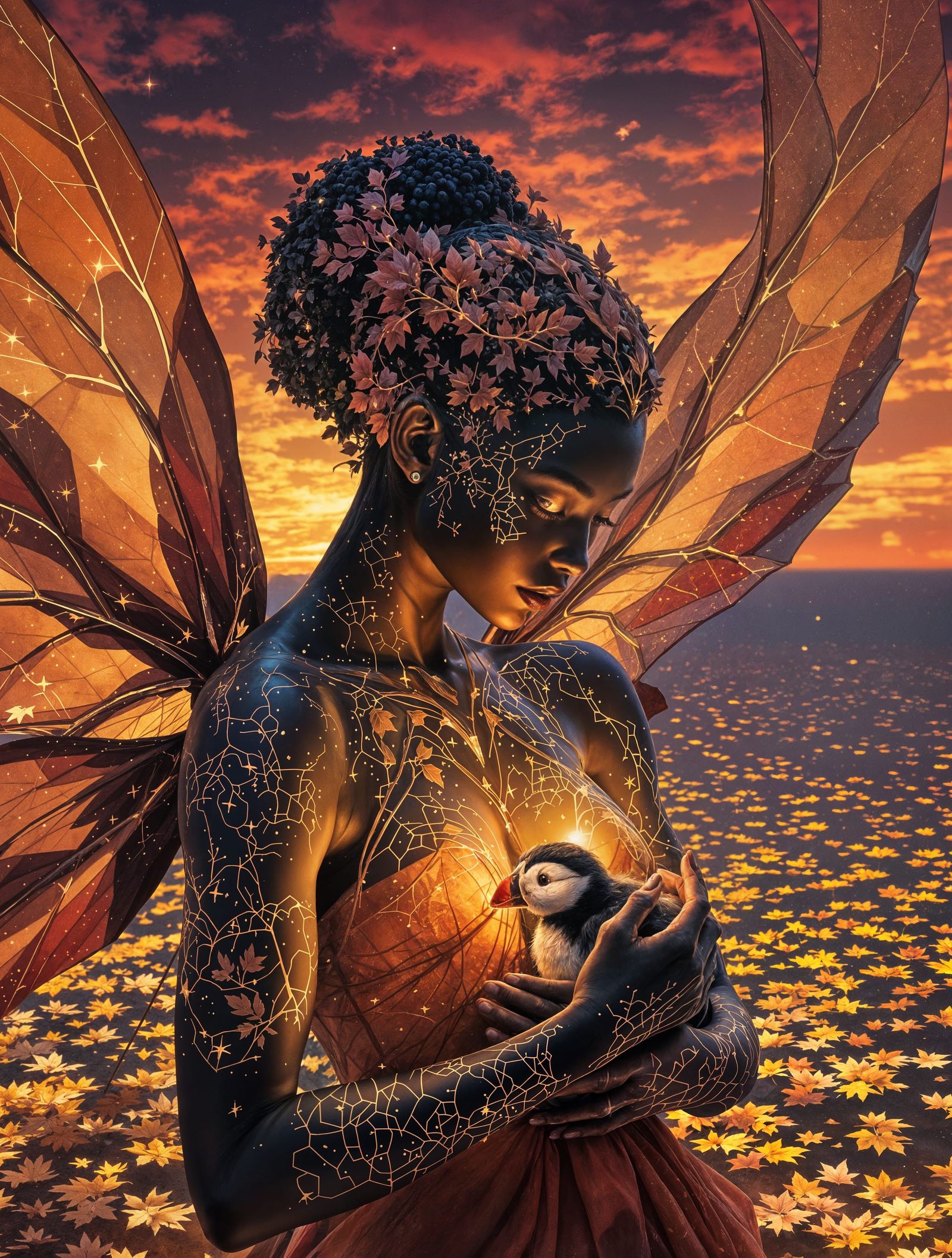 Fairy of Golden Resilience in Oil Paint