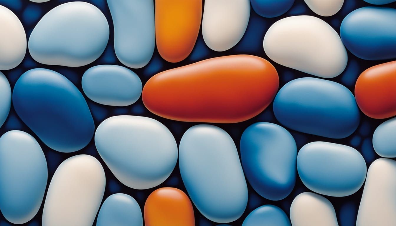 Surreal Blue Beans Melting Into Abstract Patterns