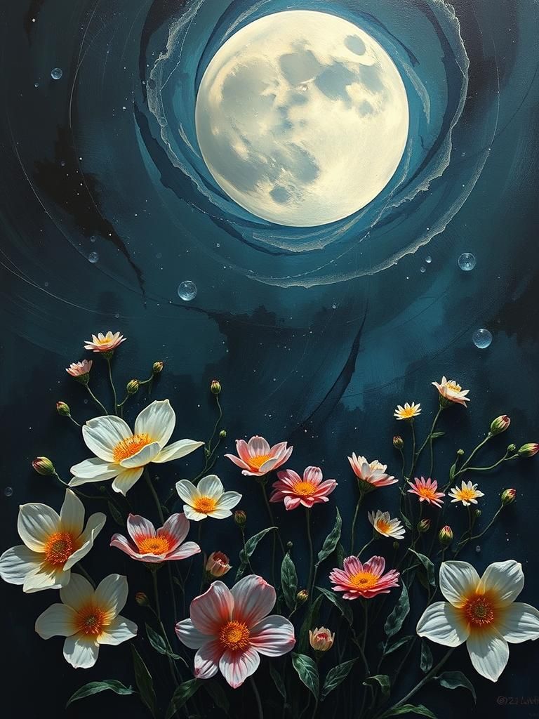 Abstract Word Art with Liquified Acrylic Aesthetic