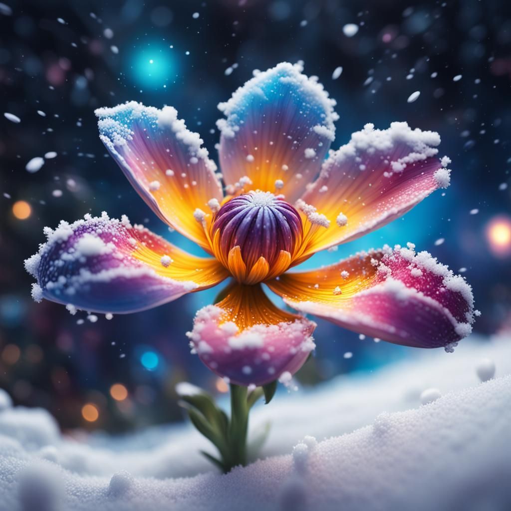 Magical Snow Flower with Galaxy Lights