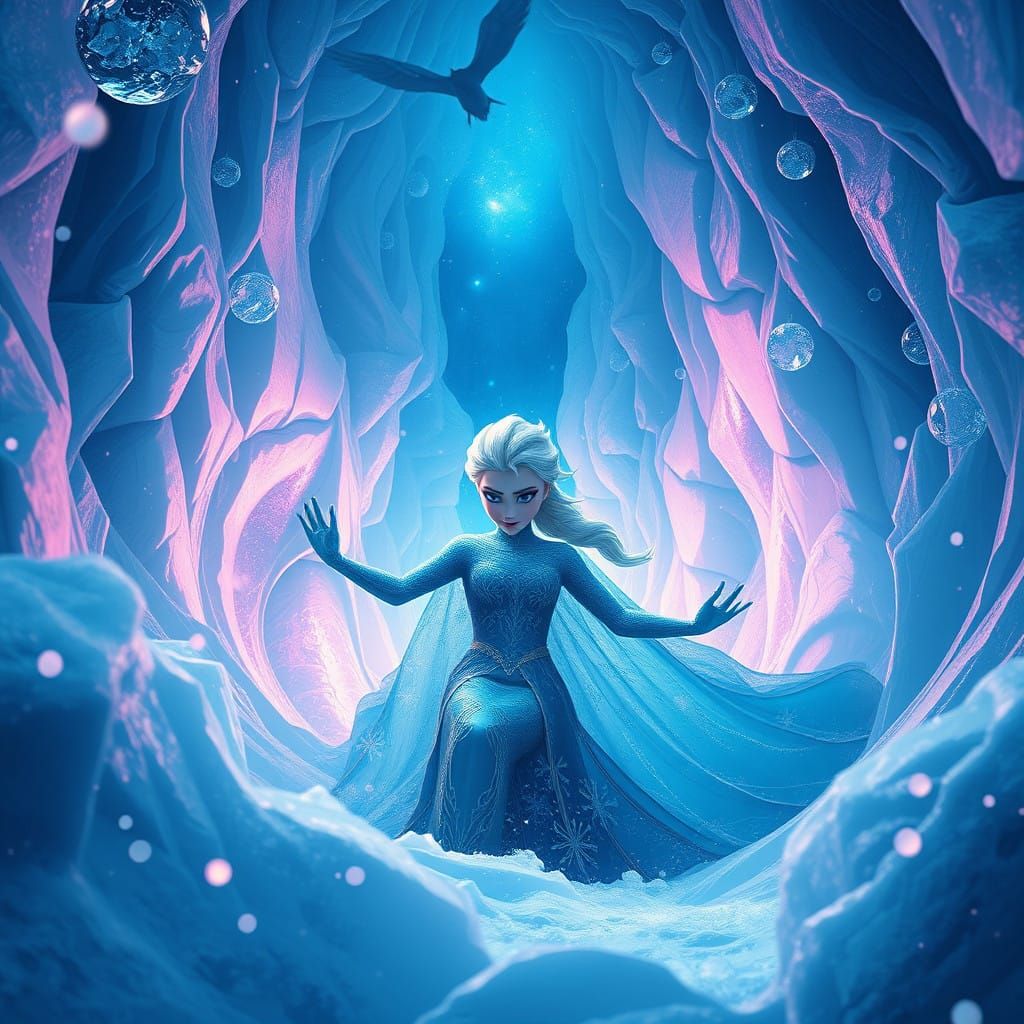 Enchanting Ice Queen Trapped in Frosty Splendor