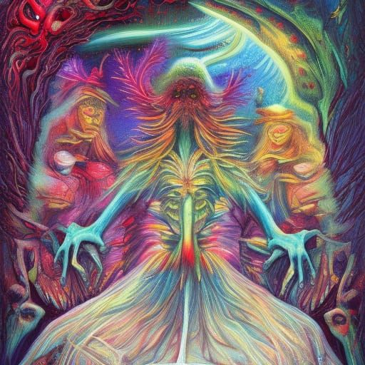 Gloomy Christmas Meltdown: Crayon Drawing in Dark Fantasy St...