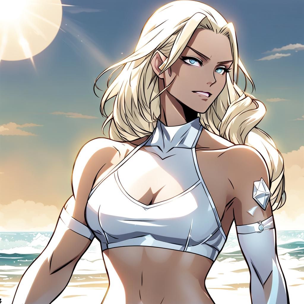 Emma Frost Anime Art in Revealing Bikini