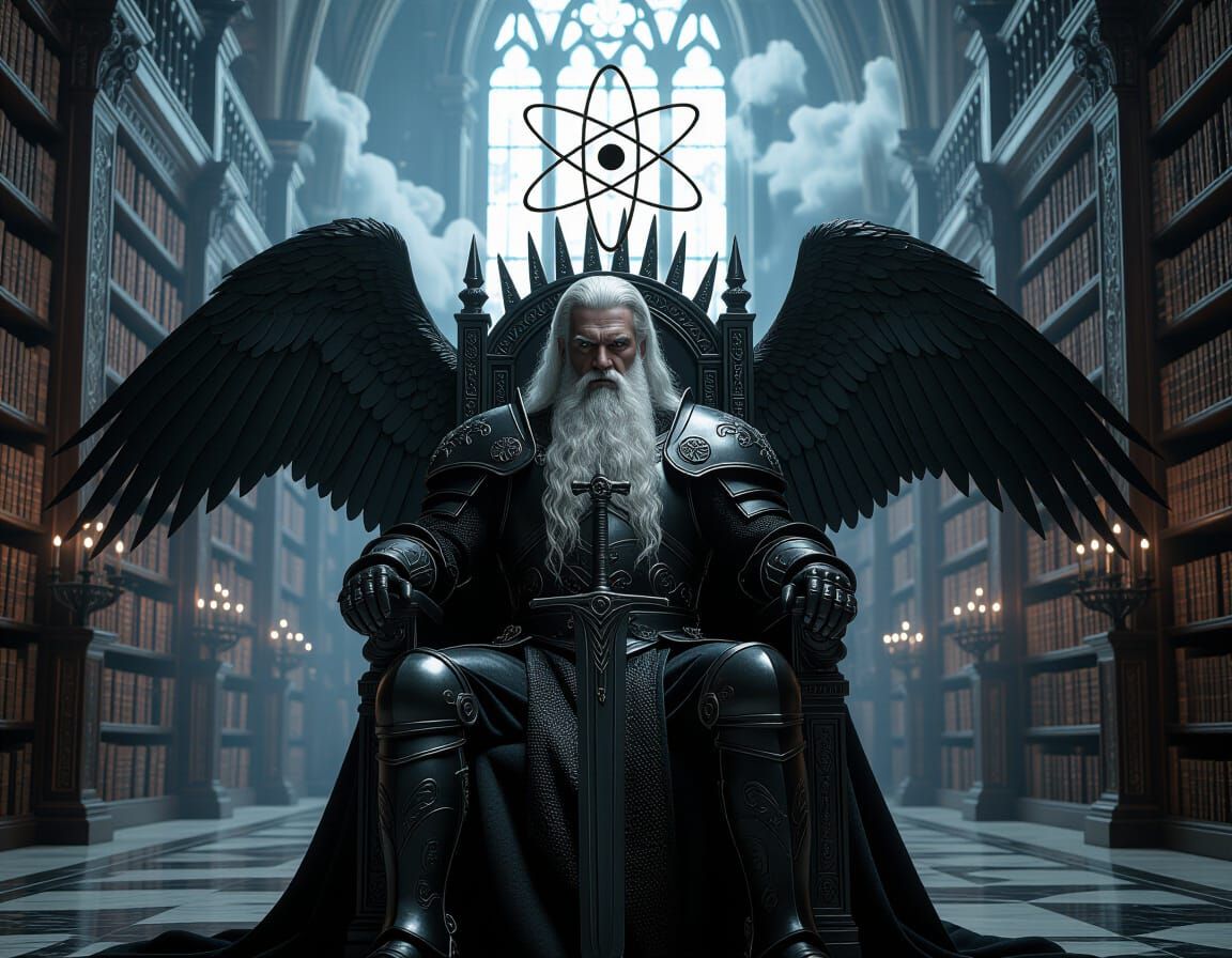 Armored Stone Warrior on Gothic Throne