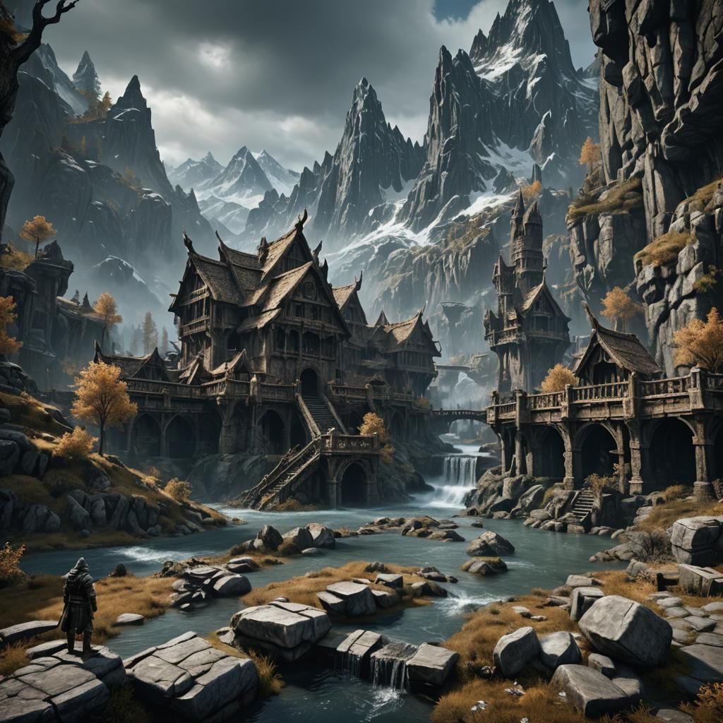 Skyrim Dragonborn in Detailed Fantasy Art