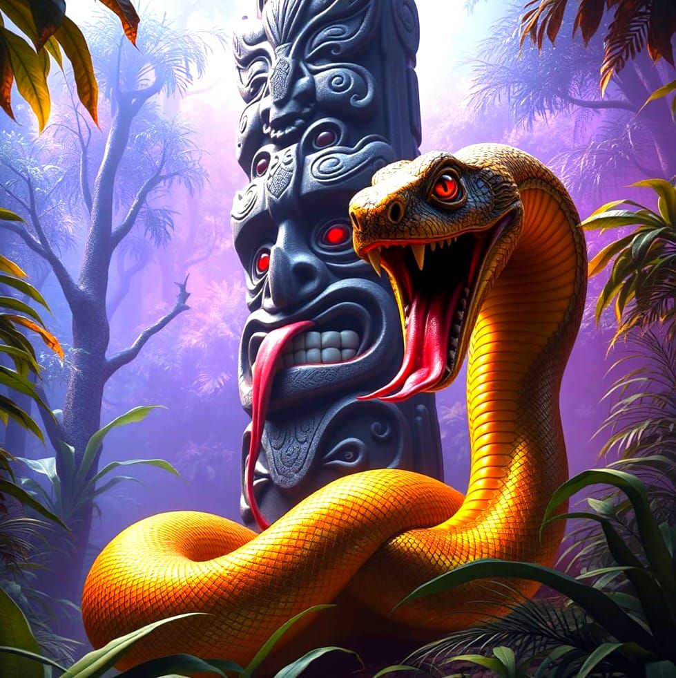 Surreal Dark Fantasy Totem Pole Masterpiece