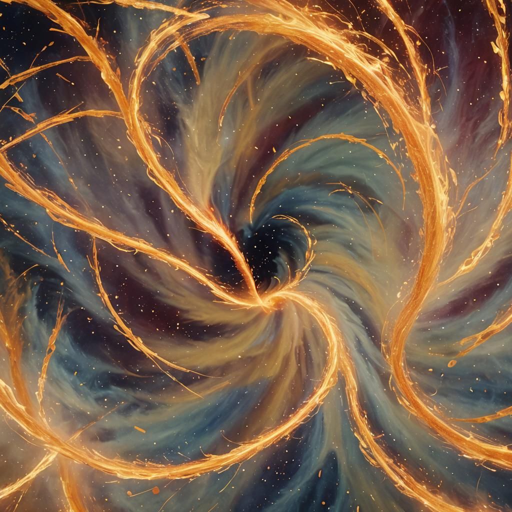 Celestial Star Fire Eruption in Abstract Expressionism