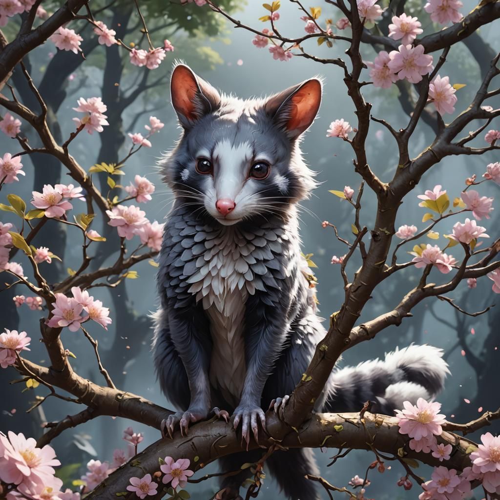 Mythical Possum in Detailed 3D Anime Art