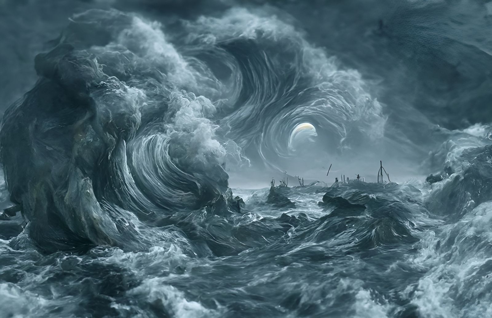 Colossal Ocean Maelstrom in Romantic Style
