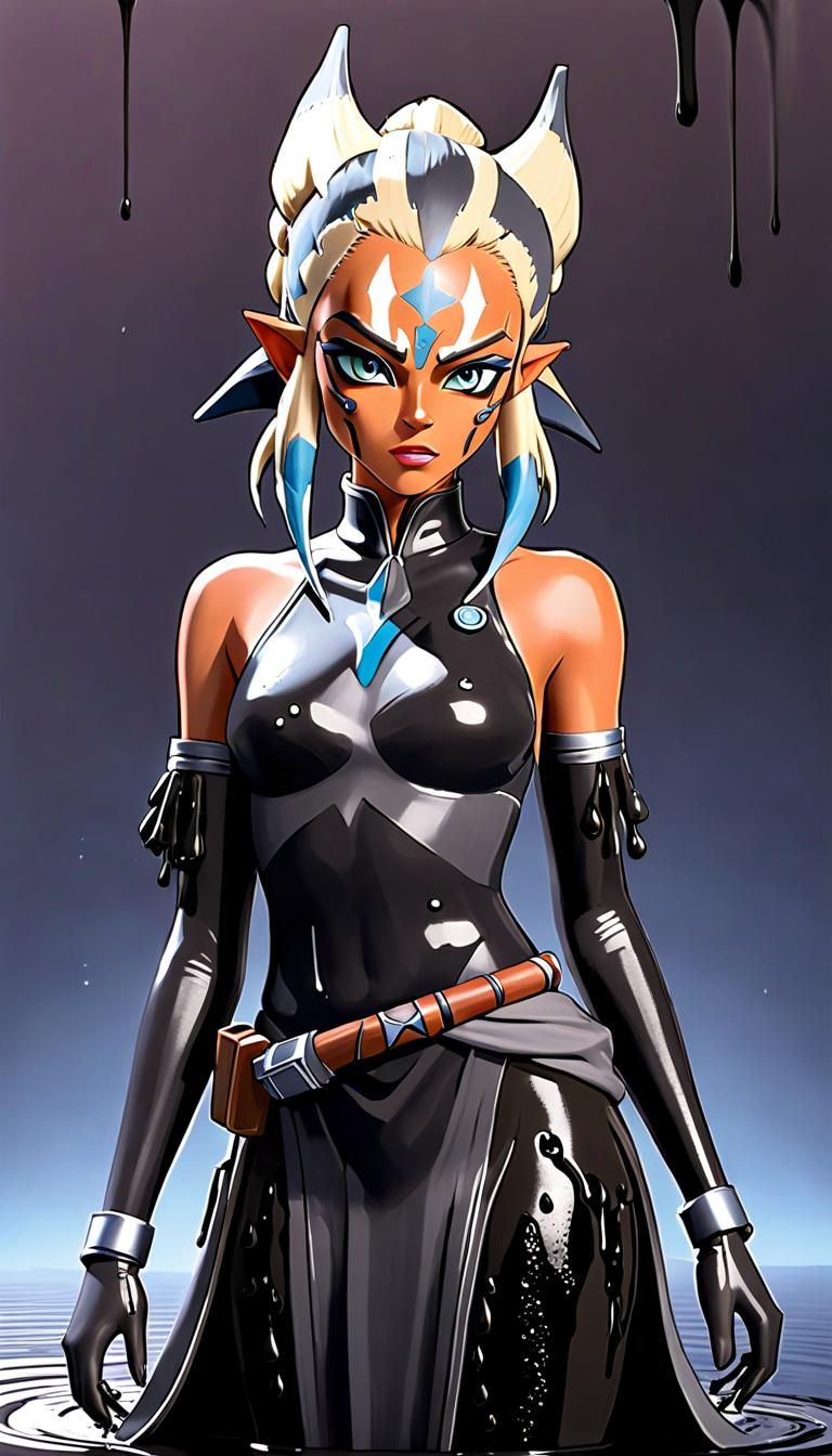 Ahsoka Tano Engulfed in Black Sludge