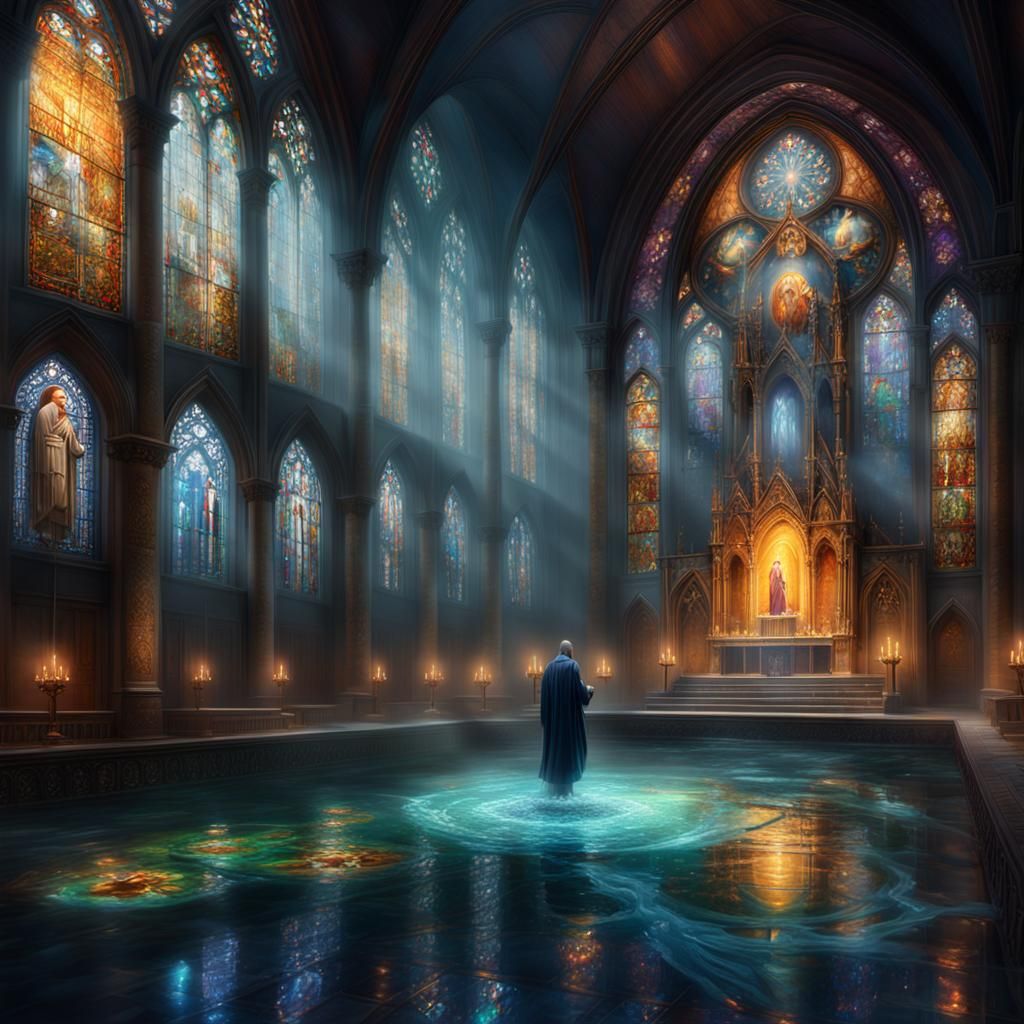 Fantasy Concept Art: Baptism in Catholic Church