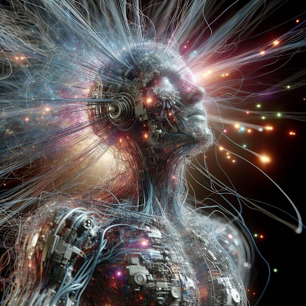 Abstract Cable Figure Representing Network Technology