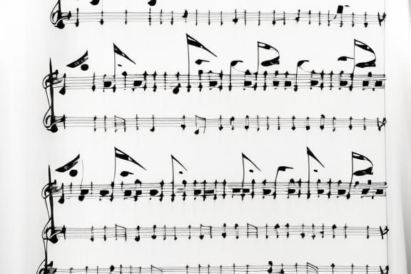 Monochrome Musical Notation Graphic Score