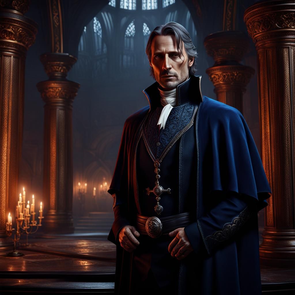 Mads Mikkelson as Strahd Von Zarovich: Detailed Fantasy Art