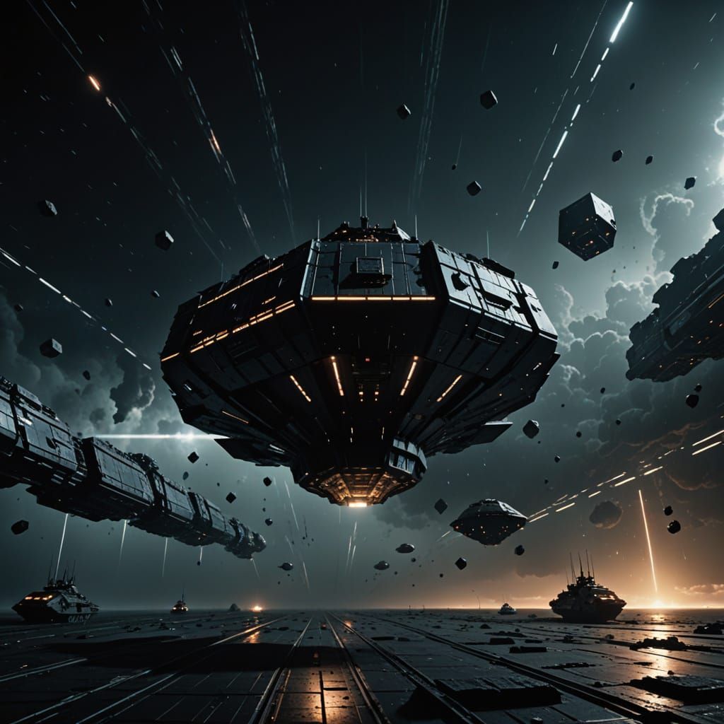 Dark Onyx Spaceships Converge on Earth in Gritty Industrial ...