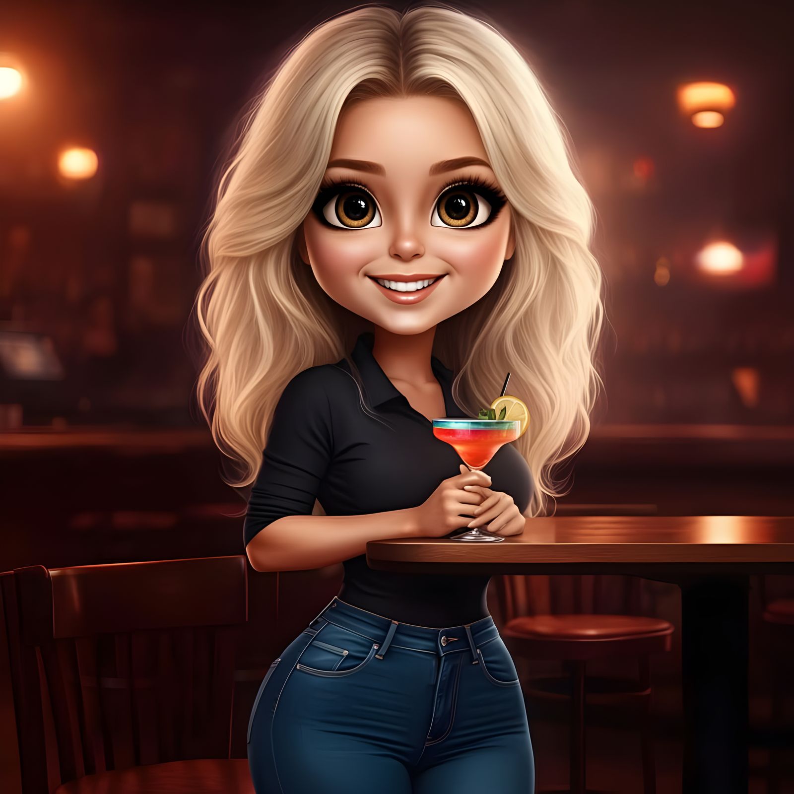 90s Chic Bar Scene Beauty