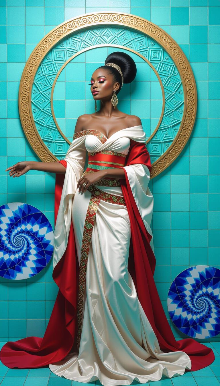 Surreal Portrait with Glitch and Neon Accents