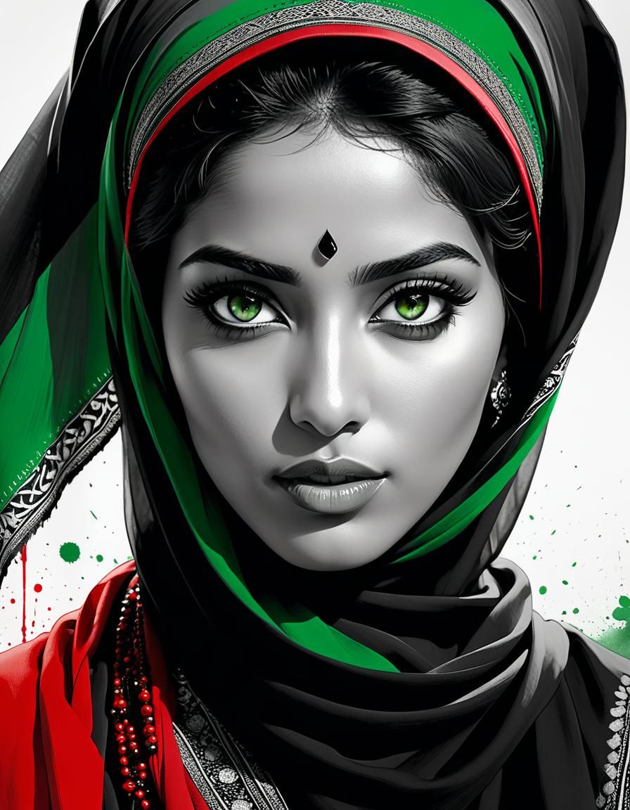 زَيْنَب (Zaynab) | 🇵🇸 splash art portrait (Real Cartoon XL...