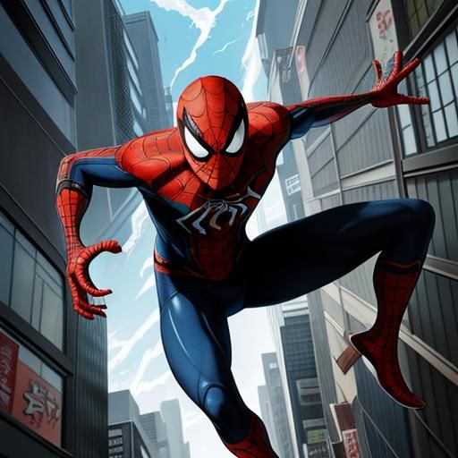 Spider-Man in Anime Key Visual Style