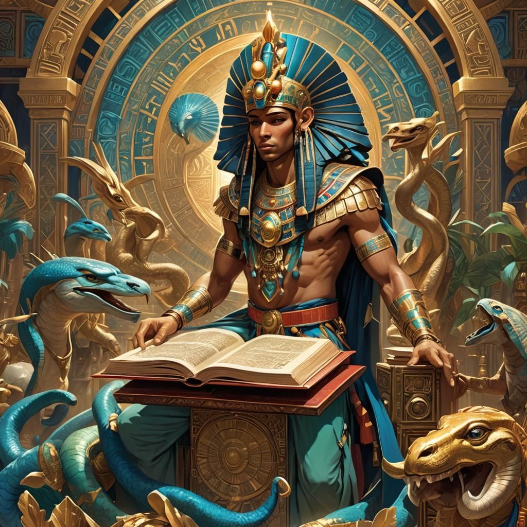 Prince Retrieves Book of Thoth in Art Nouveau Style